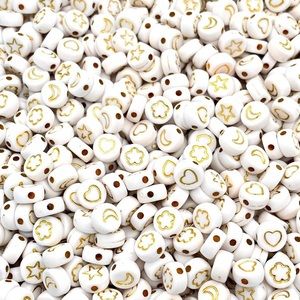 100 Moon, Star, Cloud heart acrylic beads, bracelet beads, acrylic jewelry beads